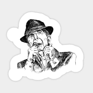 Leonard Cohen portrait Sticker